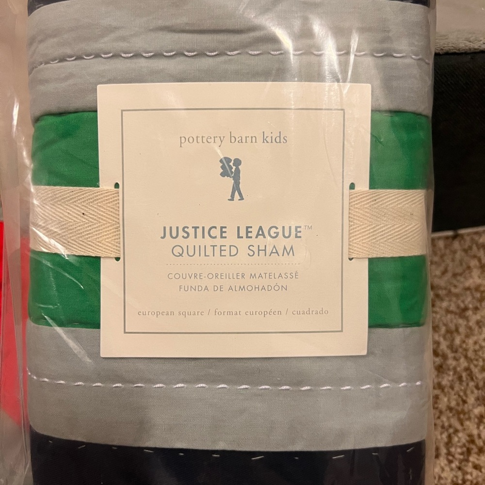 Pottery Barn Kids Euro Justice League shams. Perfect shape, never been used.